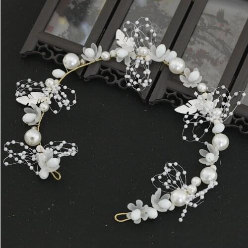 New bride headdress Sen hair band white wedding hair accessories dress wedding dress fairy headband jewelry