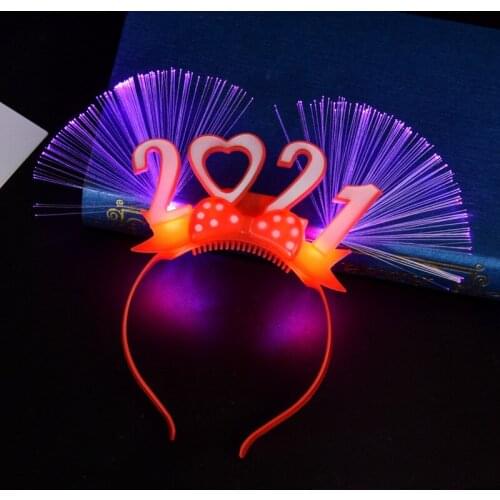 New 2021 optical fiber hair band stall annual meeting flashing small gifts flash hair band childrens toys wholesale
