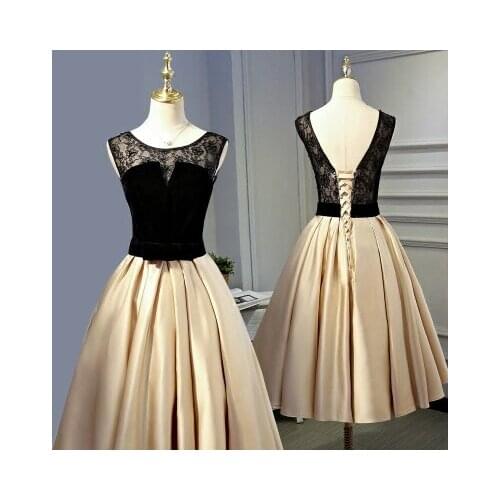 Luxury black lace embroidery champagne carnival venice short gown cosplay wonderland/fancy/loli