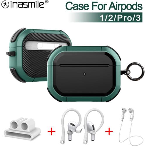 Luxury Anti-fall Case For Apple Airpods Pro 3 Protective Cover With Hook for Air pods 2 for Airpod Wireless Earphone Accessories