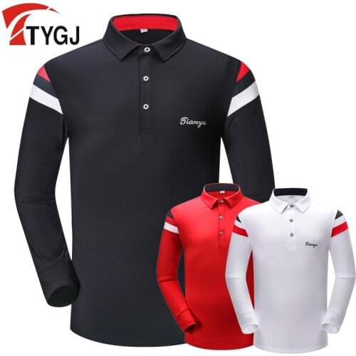 Autumn winter new golf sportswear mens long-sleeved golf T-shirt breathable and quick-drying polo shirt men golf Clothes tops