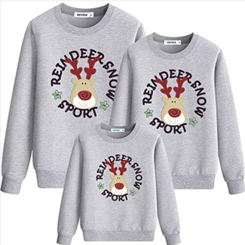 Family Clothing 2020 Autumn Cotton Father Son Boys Women Girl T Shirt Mother Daughter Christmas Deer Family Matching Outfits
