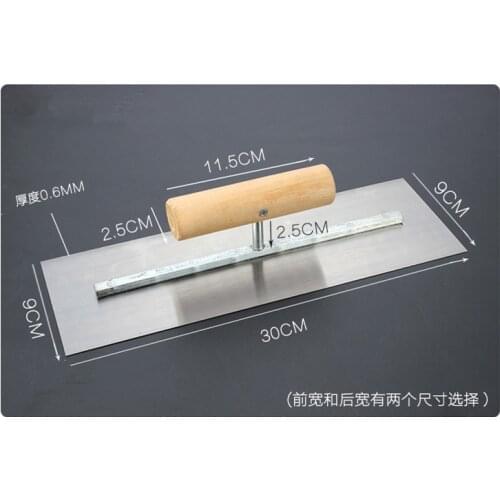 300x90mm High Quality Spring steel Blade Wood Handle Plaster Trowel Construction Concrete Spatula Tool Free Shipping