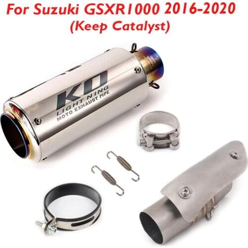 Motorcycle Exhaust Connection Link Tube Escape Tip Muffler Silencer Slip on Pipe for Suzuki GSXR1000 2012-2020