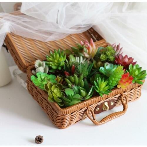 Home Garden Decoration Large Green Artificial Succulents Plants Desktop Table Bedroom Mini Bonsai Flower Arrangement Fake Plants