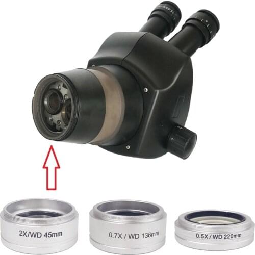 0.5X 0.7X 2.0X Auxiliary Objective Lens for Zoom Stereo Microscope for 8X-50X trinocular microscopio
