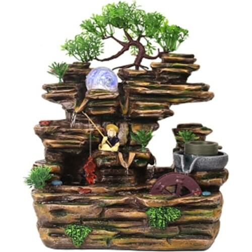 Rockery fountain sculpture Atomizing humidifier and fengshui humidifier Sculpture Statue home decoration craft gift fortune