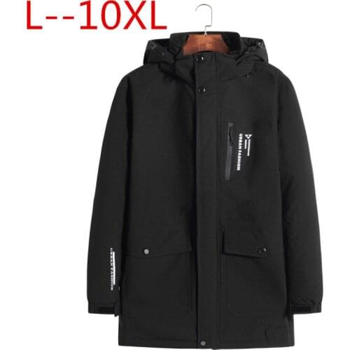 Plus size 10XL 8XL 6XL New Large Size Warm Outwear Winter Jacket Men Windproof PARKAS Hood Brand Clothing big size 5XL 4XL