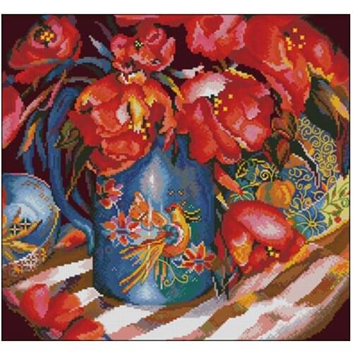 Oriental Tulip patterns Counted Cross Stitch 11CT 14CT DIY Chinese Cross Stitch Kits Embroidery Needlework Sets