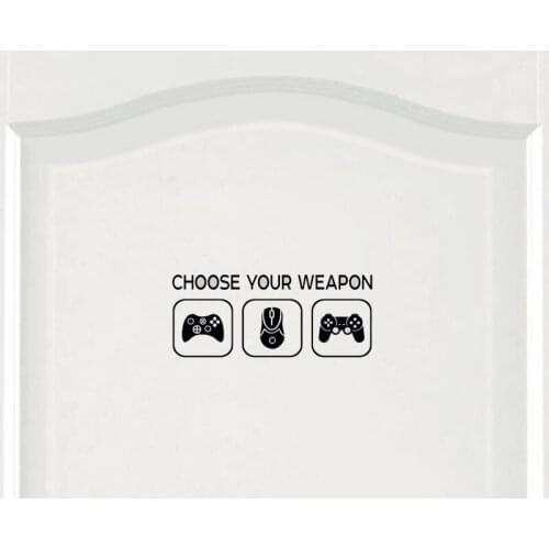 YOJA 25*10.3CM CHOOSE YOUR WEAPON Gamer Childrens Bedroom Decor Wall Sticker Mural Decal D1-0026