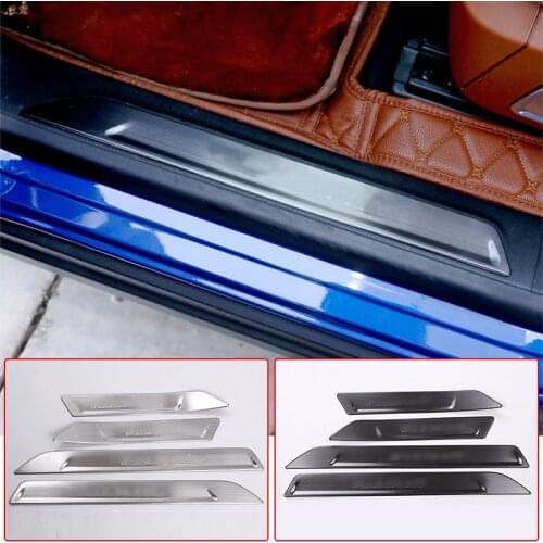 Stainless Steel Car Inner Door Sill Scuff Threshold Protector Plate Cover For Maserati Levante 2016-19 Auto Accessory with Logo