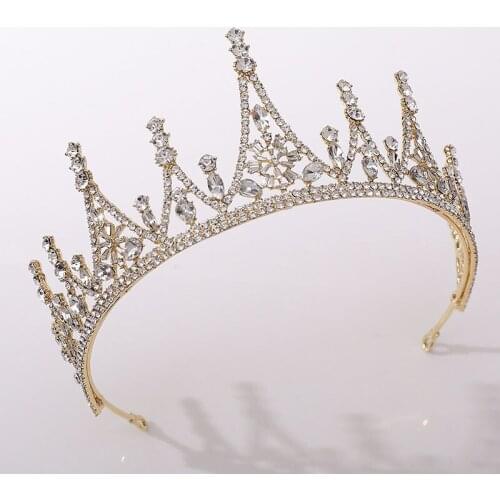 FORSEVEN Royal Princess Crown Headband Shining Crystal Tiaras y tocados novias Bride Wedding Party Hair Jewelry Headpieces