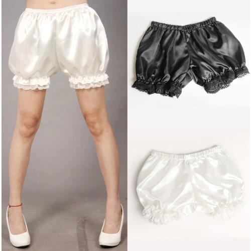 Anti Exposure Lolita Cosplay Lace Women Bubble Bloomer Under Shorts Elastic Lantern Shorts Black White Women Shorts Wholesale#25