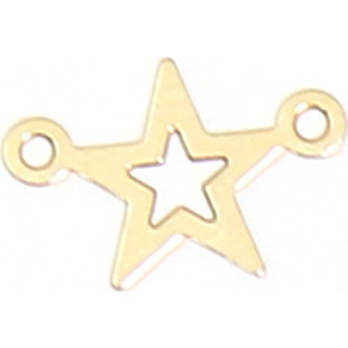 Beadsnice Star Connectors 8mm Bracelet Necklace Connector Gold Filled ID 39957