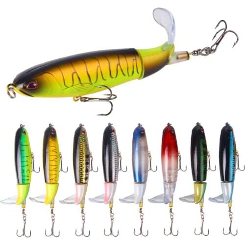 1PCS Whopper Popper 14cm Topwater Fishing Lure Artificial Bait Hard Plopper Soft Rotating Tail Fishing Tackle Geer Pesca