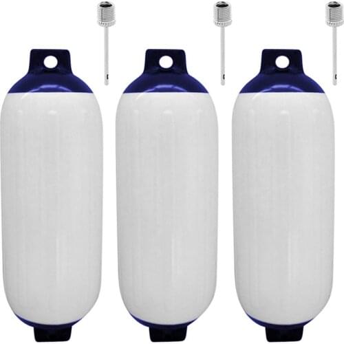3 Pcs Marine Boat Fender Bumper Dock Shield Mooring Protection PVC Yacht Inflatable Bumper Fenders Mudguard Anti-UV Fender Buoy