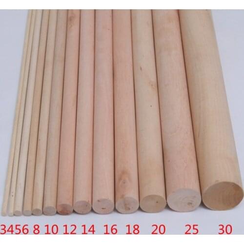 30pcs 3/4/5/6/8/10/12/15/20/33mm Birch rods round wooden sticks/DIY toy accessories/Kids Hand Crafts Art/technology model parts