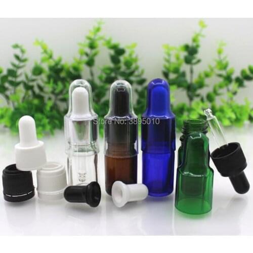 5ML Clear Amber Dropper Bottle Portable Aromatherapy Esstenial Oil Bottle Glass Eye Dropper Perfume Oil Container F446