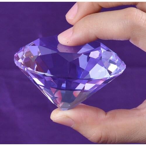 60mm Purple Jewel Purple Diamond For Garden Decoration Glass Living Fairy Garden Room Accessories