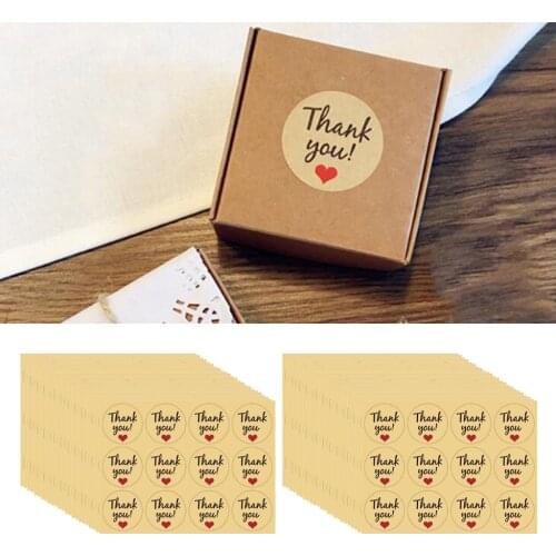 600x Thank You Stickers Gift Kraft Paper Scrapbooking Labels DIY 3.5cm for Party