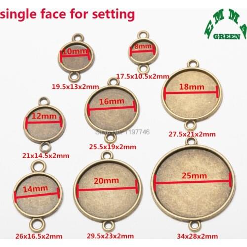 Antique Bronze Tone Zinc Alloy Pendant Blank With Inner Round Cameo Setting Tray For Jewelry Fashion Hot DIY Accessories 10pcs