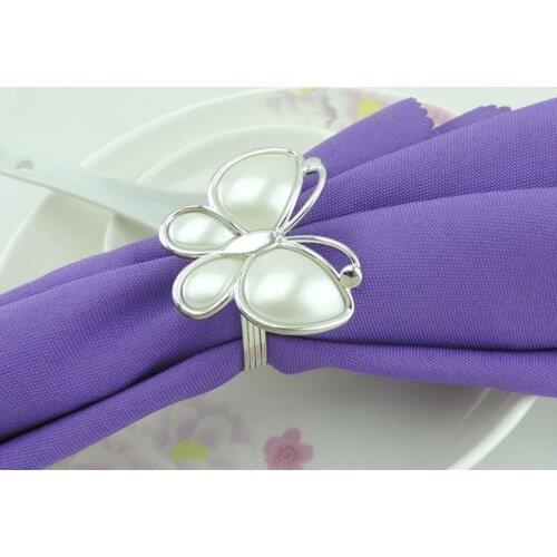 Free Shipping 100pcs Butterfly Napkin Ring Wedding Supplies Serviette Table Decoration Accessories Banquet Dinner Decor SL4639