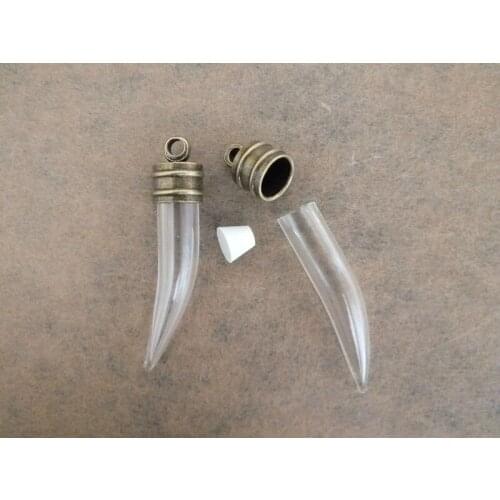 Free ship!! 34x6mm Pepper shapes pop Glass pendant ,Hollow handmade art glass vial necklace pendant