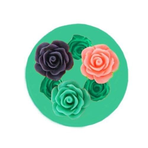 Free shipping three rose flower cooking tools fondant cake silicone moulds chocolate baking decoration candy sugar Resin craft