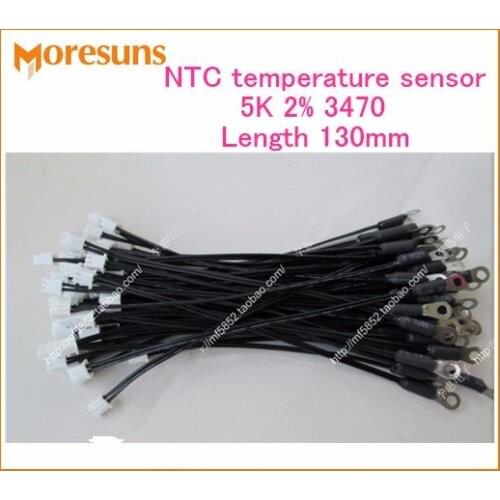 Free ship 20pcs/lot NTC temperature sensor Thermistor 5K 2% 3470 Length 130mm NTC