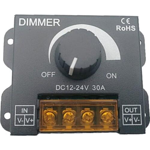 New LED Strip Dimmer 12V 24V 30A Output 5050 3528 String Ribbon Regulator Dim On Off Switch Knob Control Lighting Accessory