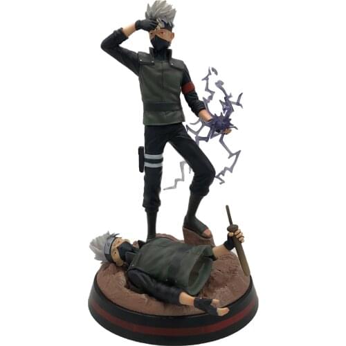 NARUTOS Shippuden Anime Model Hatake Kakashi Copy Ninja Sharingan Kaminari Giri GK Action Figure 32CM 1/6 Statue Collectible Toy
