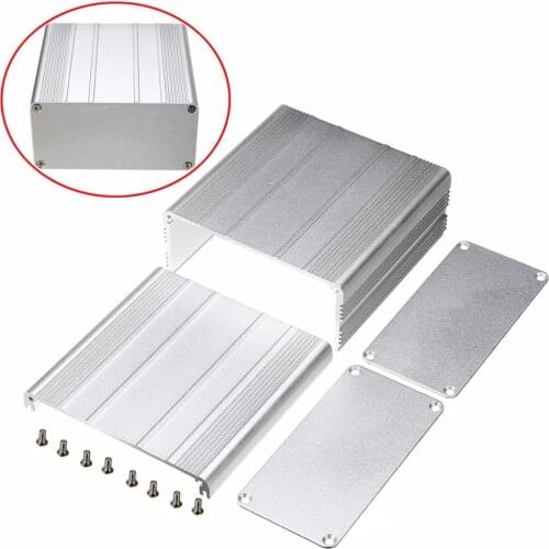 Extruded Aluminum Enclosure Sliver Electronic Project Case DIY Electronic Project PCB Instrument Box 100x100x50mm