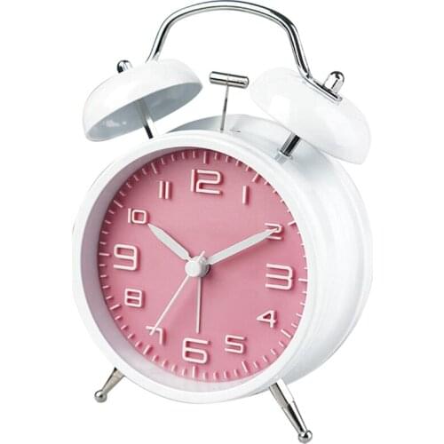 Loud Alarm For Deep Sleepers 4Inch Retro Twin Bell Alarm Clock With Backlight For Bedroom And Home Decoration
