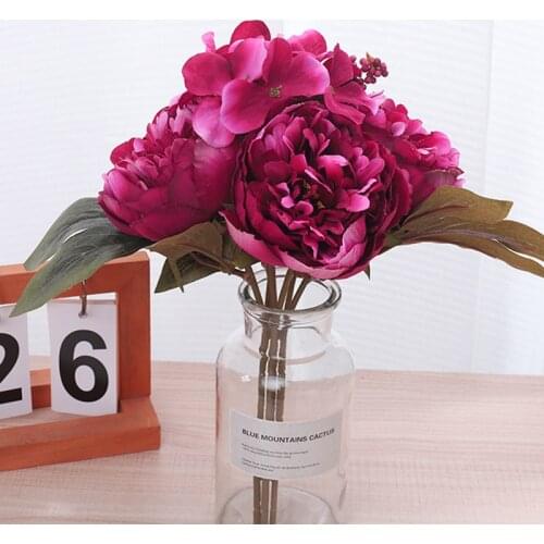 7PC White Big Peony Artificial Flowers Home Decor Silk Fake Plants Peonies Artificial Flowers For Wedding DIY Decoration Indoor