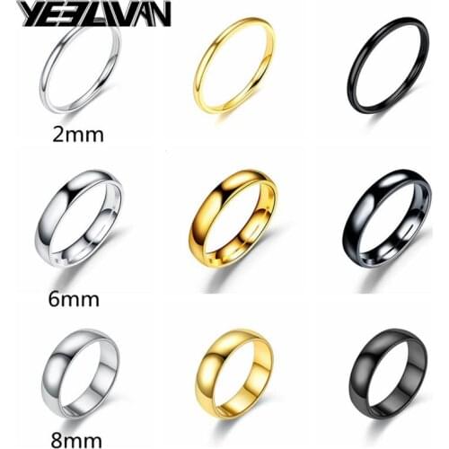 2/4/6/8/12/MM Width Trend Stainless Steel Ring Laser Mark LOGO NAME Gifts Jewelry Couple/Wedding/Rings for Women Punk Mens Ring