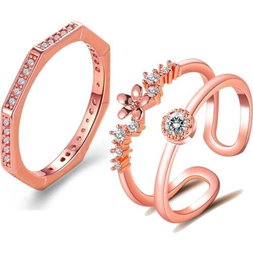 Fashion Ring Sparkling Cubic Zirconia Zircon Rings For Wedding Female Women Girls Jewelry Finger Accessories Wholesale