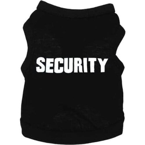 Security Suit Cosplay Dog Clothes Black Elastic Vest Puppy T-Shirt Coat Accessories Apparel Costumes Pet Clothes for Dogs Cats