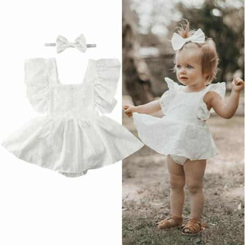 0-24M Toddler Baby Girl Summer Clothes Lace Tutu Ruffle Romper Jumpsuit Outfits Cute Backless Baby Girl Clothes