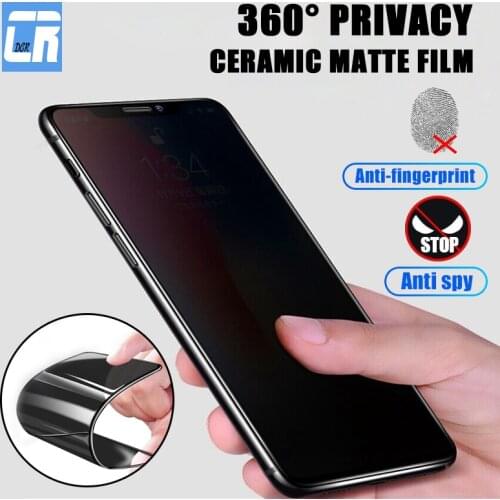 360° Anti Spy fingerprint Matte Ceramic Soft Glass For iPhone 12 11 Pro XS Max X XR 12 mini Privacy Screen Protector Film