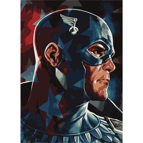 Marvel Captain America DIY Painting By Numbers Portrait Coloring By Numbers Modern Wall Art Decor Picutre Handmade Artwork