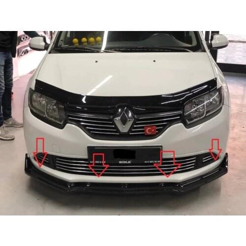 Front Bumper Attachment For Renault Symbol ,3 Piece Piano Black Lip Splitter Auto Car Styling Accessory Ornament