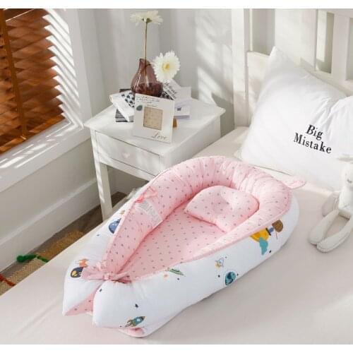 New 50x90x15cm Portable Baby Nest Bed for Boys Girls Travel Bed Infant Cotton Cradle Crib Baby Bassinet Newborn Bed Travel Bed
