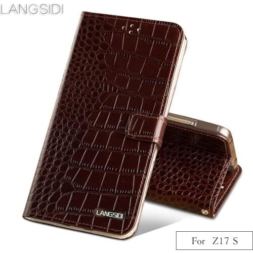 Luxury phone case Crocodile tabby fold deduction phone case For Nubia Z17 S cell phone package handmade custom