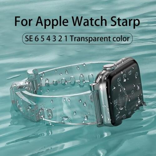 Silicone Watch Band for Apple Watch Series 6 SE 5 4 42mm 44mm Transparent See Light Change Color Strap 38m 40mm for iWatch 3 2 1