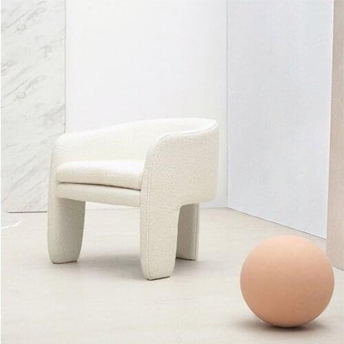Modern Off White Plush Lazy Single Chair For Living Room 좌식의자 Minimalist Leisure Sofa Chair كرسي Originality табурет трансформер