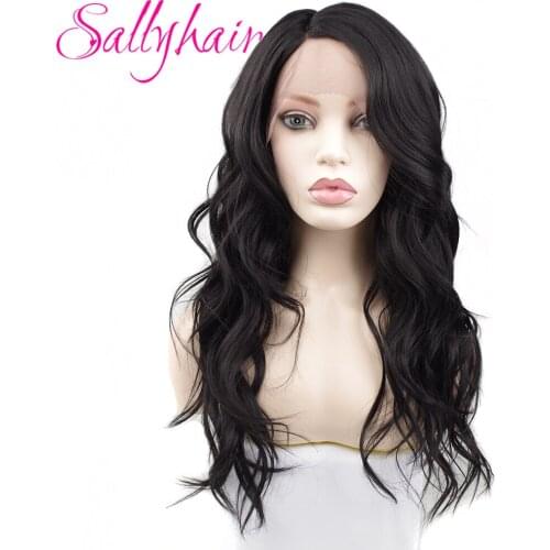 Sallyhair Heat Resistant 18 inch Long Wavy Cosplay Hair Synthetic Lace Frontal Front Wigs 205 Gram Ombre Ash Orange Blonde Wig