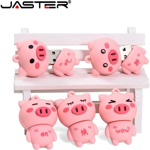 JASTER USB flash drive Cute pig pen drive pink USB stick 4GB 8GB 16GB 32GB 64GB 128GB memory U disk Creative gifts pendrive