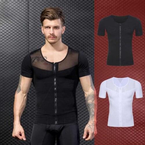 Men Shapers Ultra Sweat Thermal Muscle Shirt Neoprene Belly Slim Sheath Female Corset Abdomen Belt Shapewear Zip Tops Vest NY045