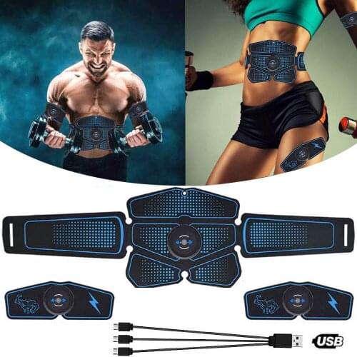 USB Charging Abdominal Muscle Trainer EMS Stimulator ABS Electrostimulation Fitness Massager Abdomen Slimming Home Gym Equipment