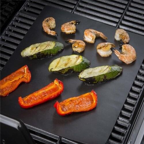 1pcs BBQ Grill Mat Barbecue Outdoor Baking Non-stick Pad Reusable Cooking Plate 40 * 30cm for Party PTFE Grill Mat Accessories